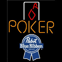 Pabst Blue Ribbon Poker Squver Ace Beer Sign Neontábla