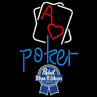 Pabst Blue Ribbon Rectangular Black Hear Ace Beer Sign Neontábla