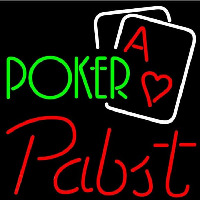 Pabst Green Poker Beer Sign Neontábla