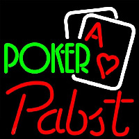 Pabst Green Poker Beer Sign Neontábla