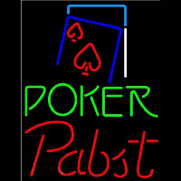 Pabst Green Poker Red Heart Beer Sign Neontábla