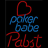 Pabst Poker Girl Heart Babe Beer Sign Neontábla