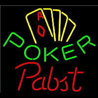 Pabst Poker Yellow Beer Sign Neontábla