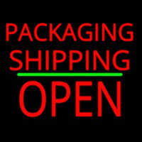 Packaging Shipping Open Block Green Line Neontábla