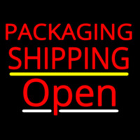 Packaging Shipping Open Yellow Line Neontábla