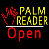 Palm Reader Logo Open White Line Neontábla