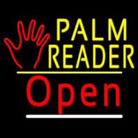 Palm Reader Logo Open Yellow Line Neontábla