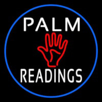 Palm Readings With Palm Blue Border Neontábla