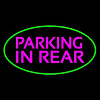 Parking In Rear Green Oval Neontábla
