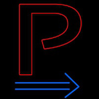 Parking P With Arrow Neontábla