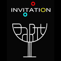 Party Invitation Neontábla