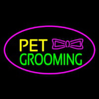 Pet Grooming Logo Oval Purple Neontábla