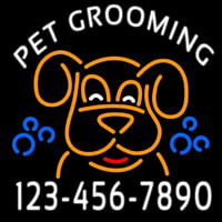 Pet Grooming Phone Number Neontábla