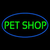 Pet Shop Oval Blue Neontábla