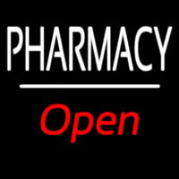 Pharmacy Open White Line Neontábla