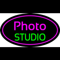 Photo Studio Purple Oval Neontábla