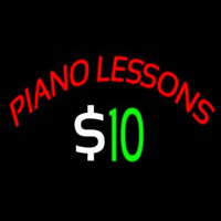 Piano Lessons Dollar Neontábla