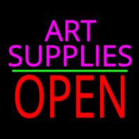 Pink Art Supplies Block With Open 2 Neontábla