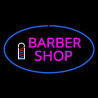 Pink Barber Shop Oval Logo Neontábla