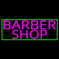 Pink Barber Shop With Green Border Neontábla