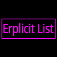 Pink Border Erplicit List Neontábla