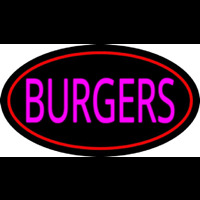 Pink Burgers Oval Red Neontábla