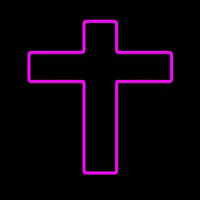 Pink Christian Cross Neontábla