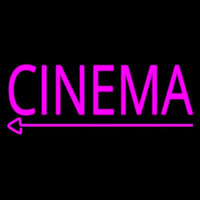 Pink Cinema With Arrow Neontábla