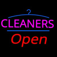 Pink Cleaners Logo Open Neontábla