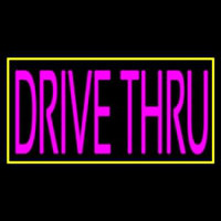 Pink Drive Thru With Yellow Border Neontábla