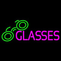 Pink Glasses Green Logo Neontábla