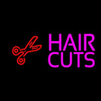 Pink Hair Cut With Scissor Neontábla