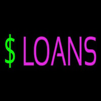 Pink Loans Dollar Logo Neontábla