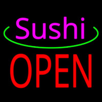 Pink Sushi Block Open Neontábla