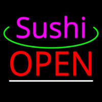 Pink Sushi Green Line Open Neontábla