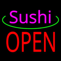 Pink Sushi Red Open Neontábla