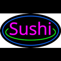 Pink Sushi With Blue Border Neontábla