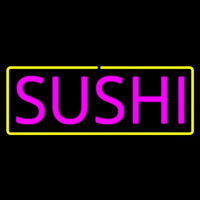 Pink Sushi With Yellow Border Neontábla
