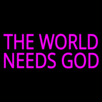 Pink The World Needs God Neontábla