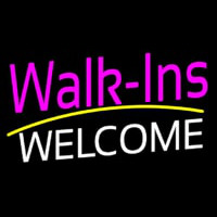 Pink Walk Ins Welcome White Neontábla