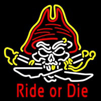 Pirate Skull Ride Or Die Neontábla