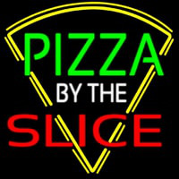 Pizza By The Slice Logo Neontábla