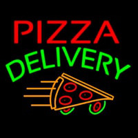 Pizza Delivery Slice Neontábla