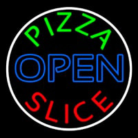 Pizza Slice Open Neontábla
