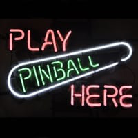 Play Pinball Here Game Room Sör Kocsma Neontábla