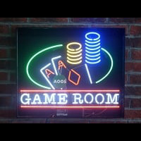 Poker Chips Game Room Man Cave  Neontábla