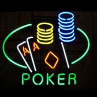Poker Double Aces Bolt Nyitva Neontábla