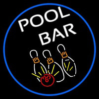 Pool Bar Oval With Blue Border Neontábla