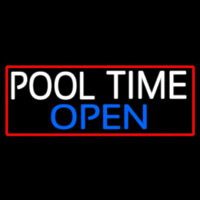 Pool Time Open With Red Border Neontábla