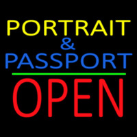 Portrait And Passport With Open 1 Neontábla